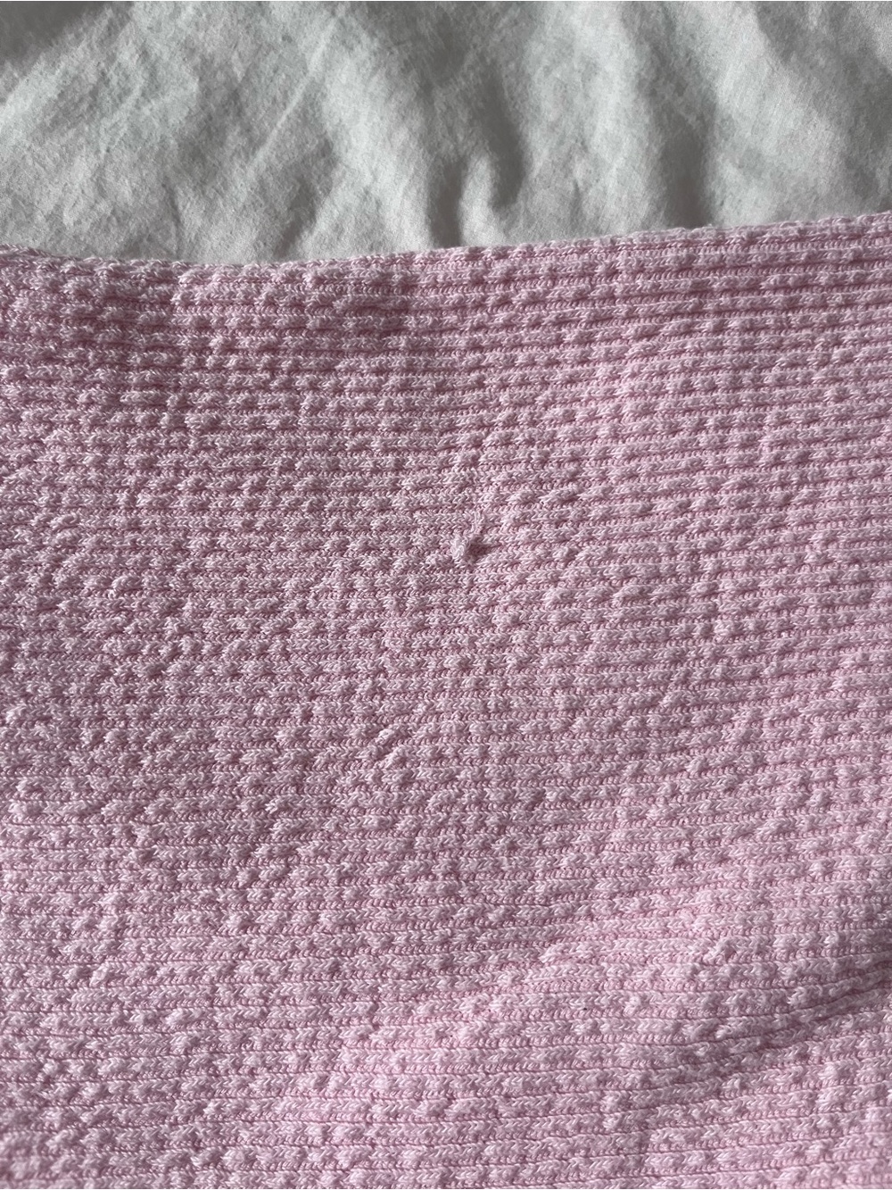 Aerie Pink Oversized Waffle Knit V-Neck Pullover Sweater XS - Picture 12 of 13